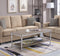 Lukey Coffee Table, Weathered Oak & Chrome